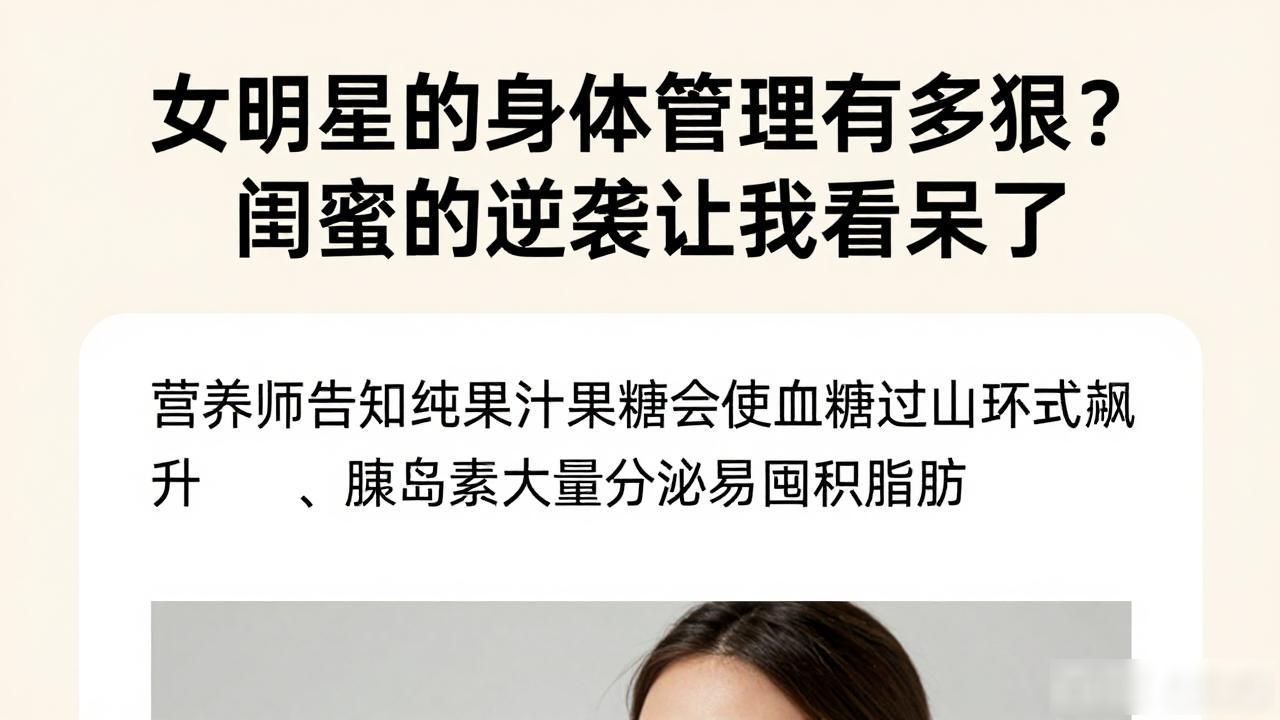 女明星的身体管理有多狠？闺蜜的逆袭让我看呆了